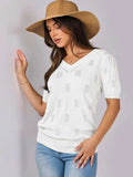 V-Neck Half Sleeve Knit Top - Trendsi - Flyclothing LLC