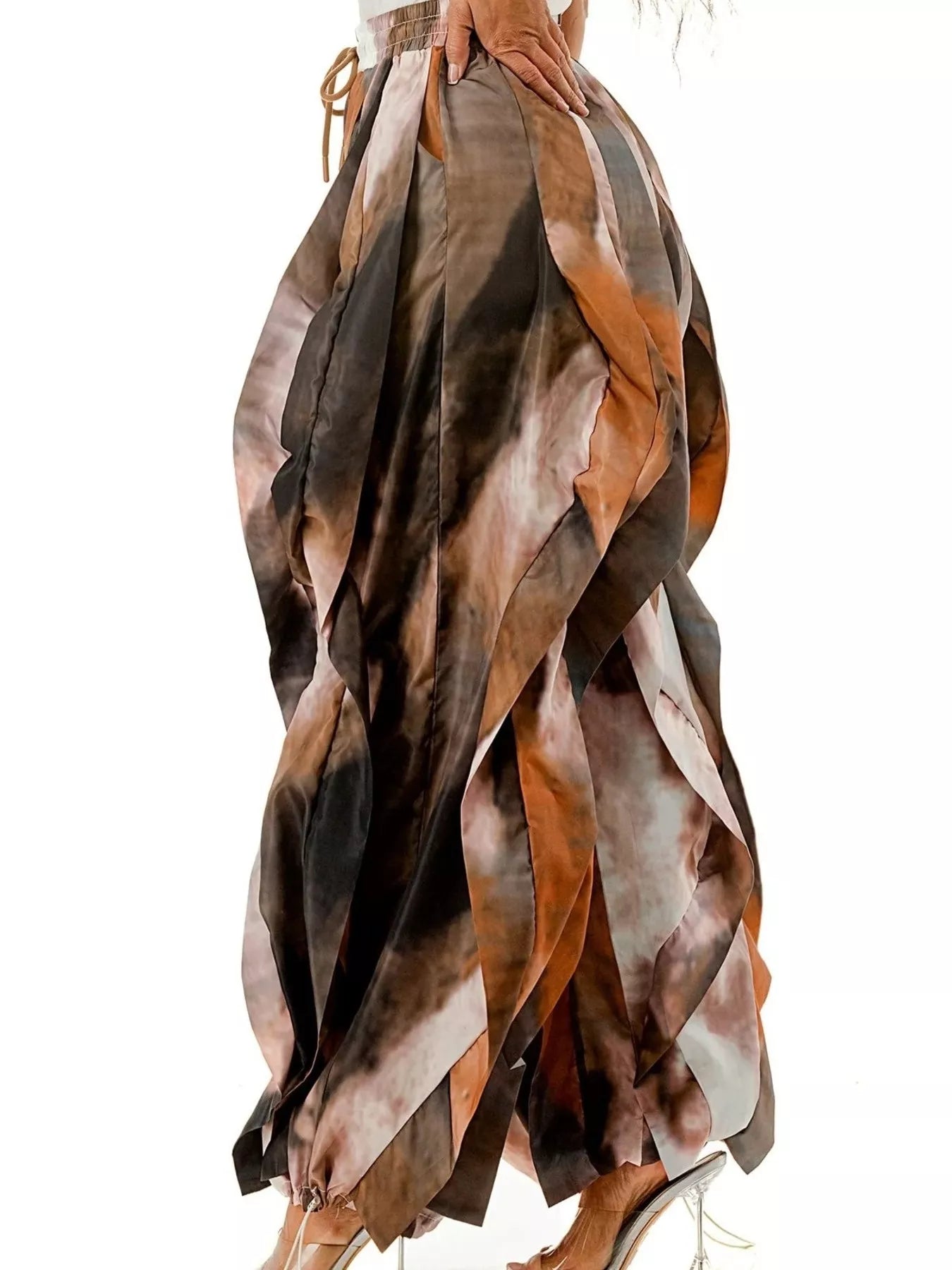 Printed Cargo Pants with Drawstring Waist - Trendsi - Flyclothing LLC