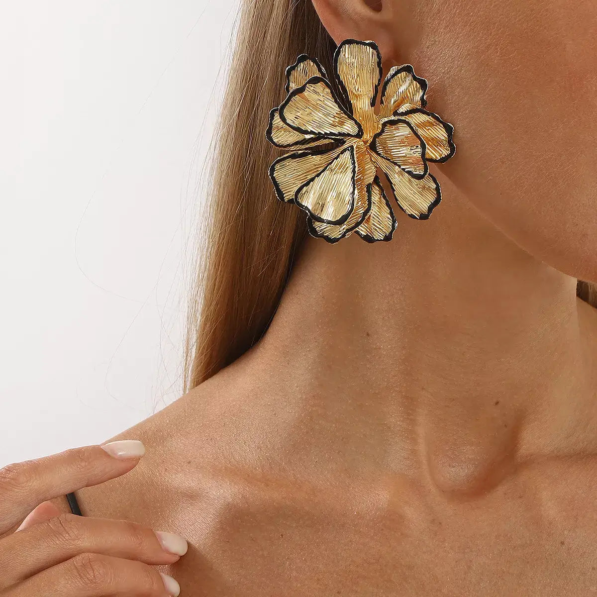 18K Gold-Plated Flower Stud Earrings - Trendsi - Flyclothing LLC