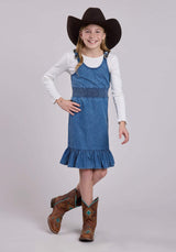 Roper Girls Sleeveless Dress Pullover Dk Blue Denim Tank Western Dress - Roper - Flyclothing LLC
