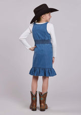 Roper Girls Sleeveless Dress Pullover Dk Blue Denim Tank Western Dress - Roper - Flyclothing LLC