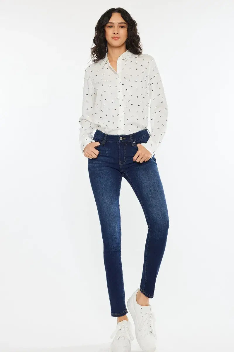 Kancan Mid Rise Super Skinny Jeans - Trendsi - Flyclothing LLC