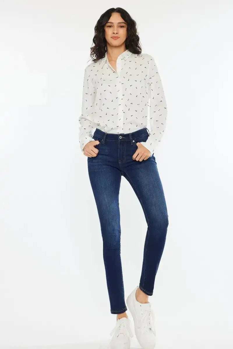 Kancan Mid Rise Super Skinny Jeans - Trendsi - Flyclothing LLC