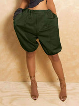 Pleated Detail High Waist Shorts - Trendsi - Flyclothing LLC