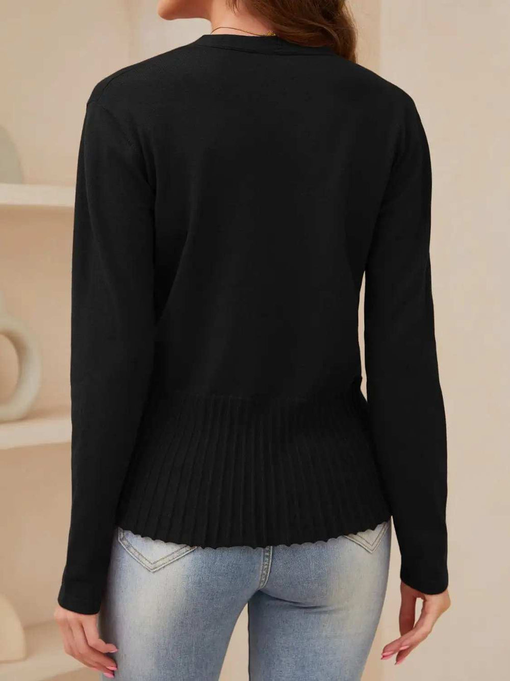 Open Front Long Sleeve Cardigan - Trendsi - Flyclothing LLC