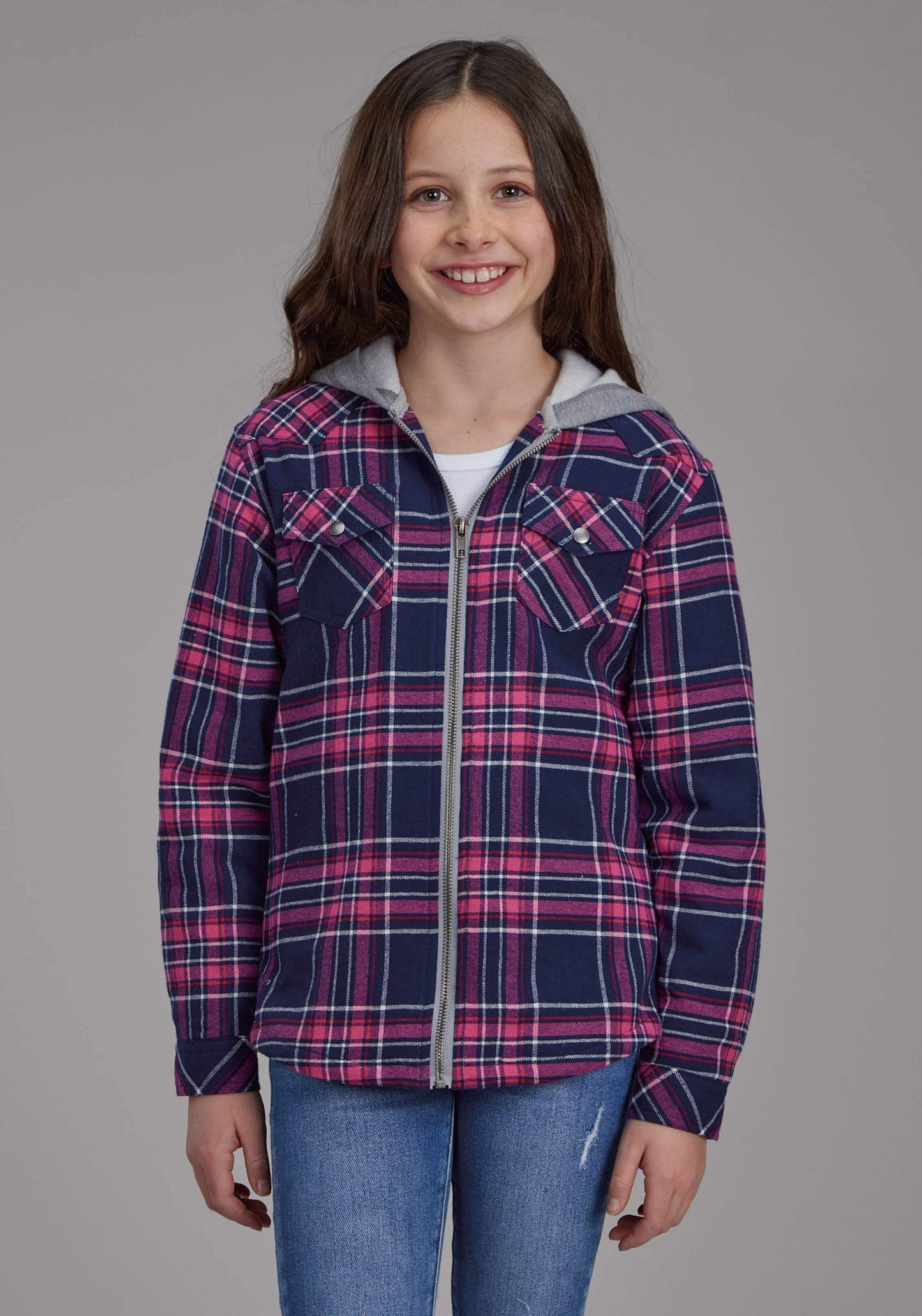 Roper Girls Thermal Lined Flannel Shirt Snap Jacket - Roper - Flyclothing LLC