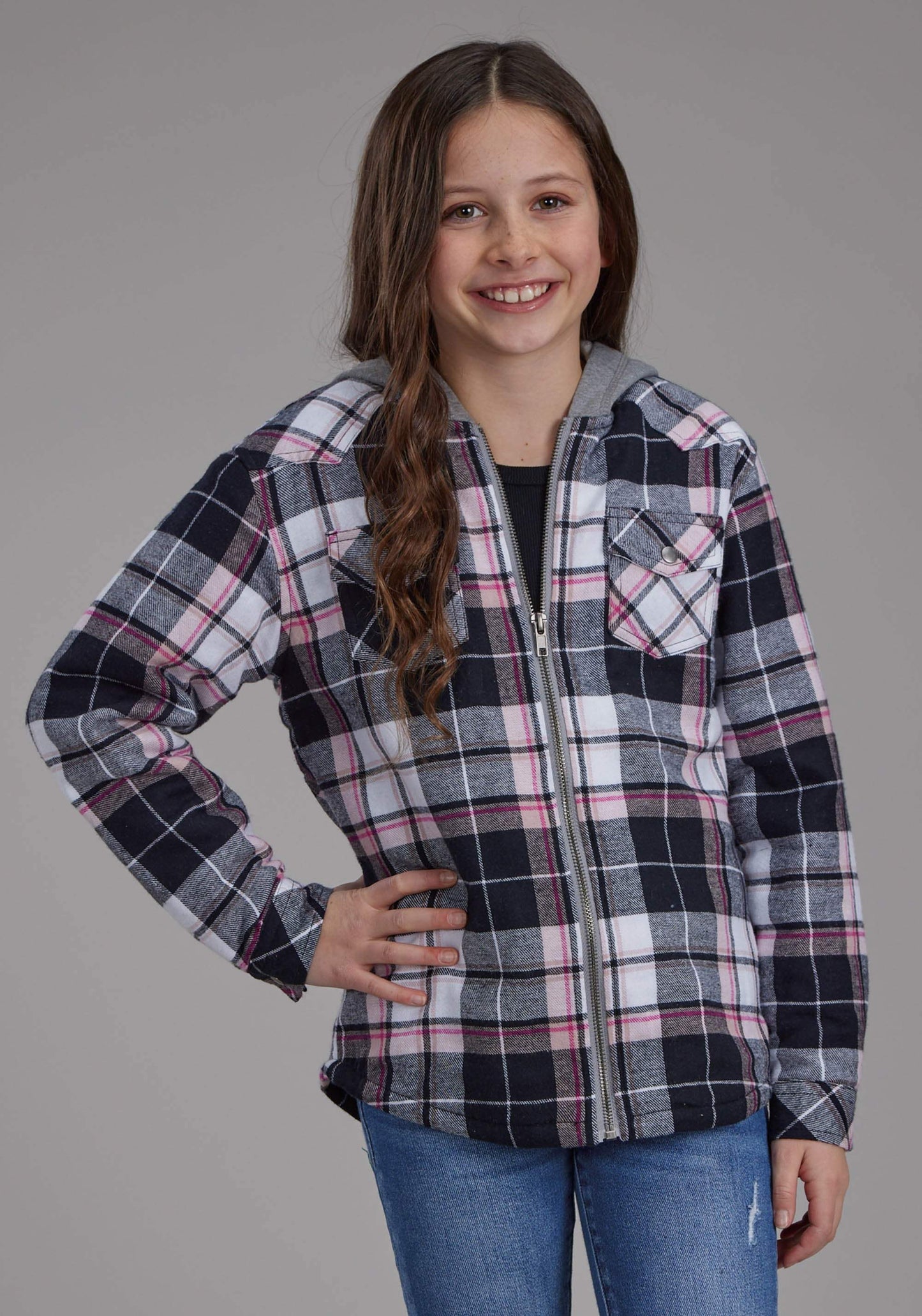 Roper Girls Thermal Lined Flannel Shirt Snap Jacket - Roper - Flyclothing LLC