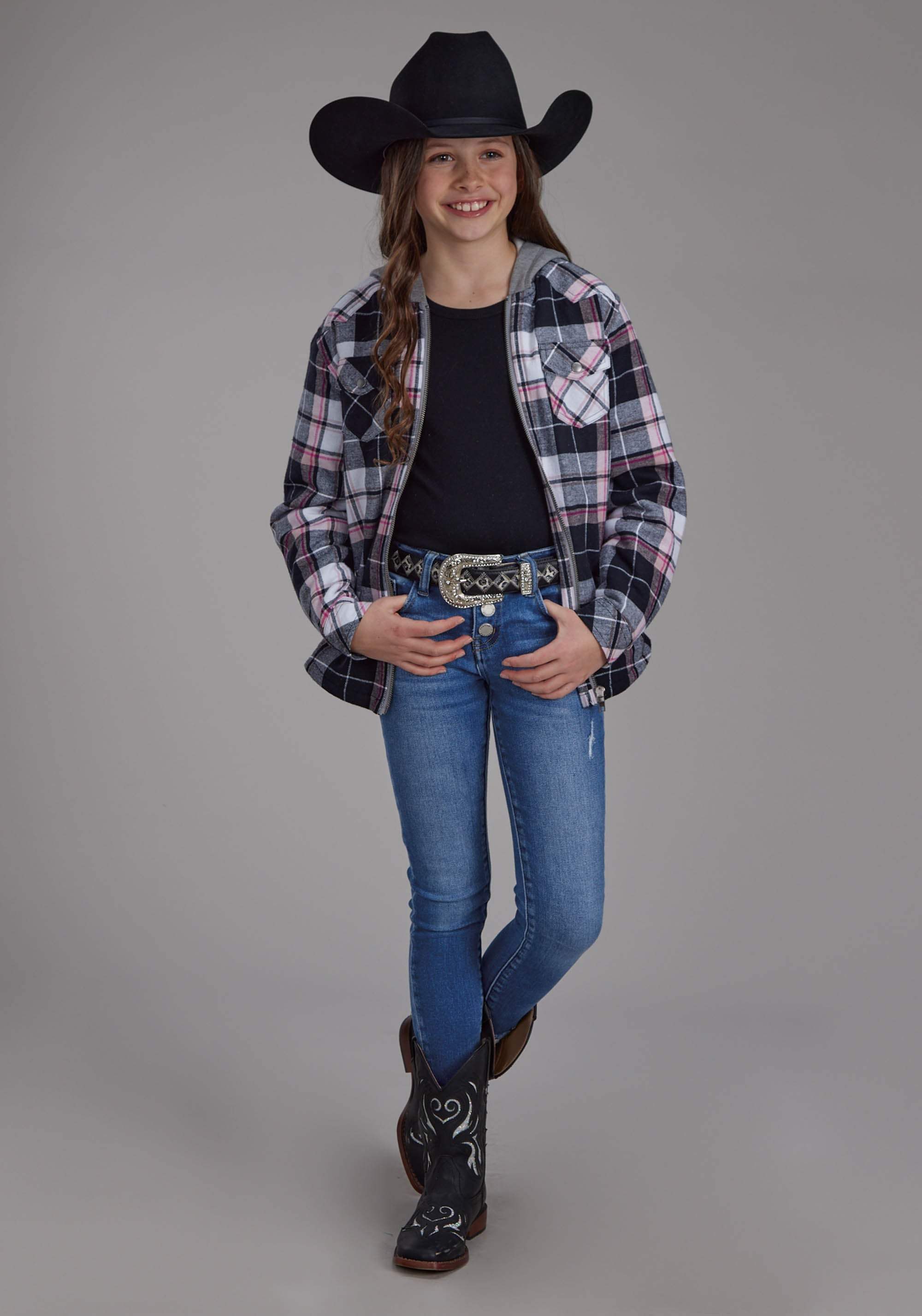 Roper Girls Thermal Lined Flannel Shirt Snap Jacket - Roper - Flyclothing LLC