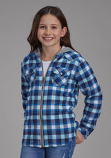 Roper Girls Thermal Lined Flannel Shirt Snap Jacket