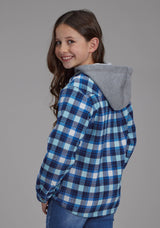 Roper Girls Thermal Lined Flannel Shirt Snap Jacket