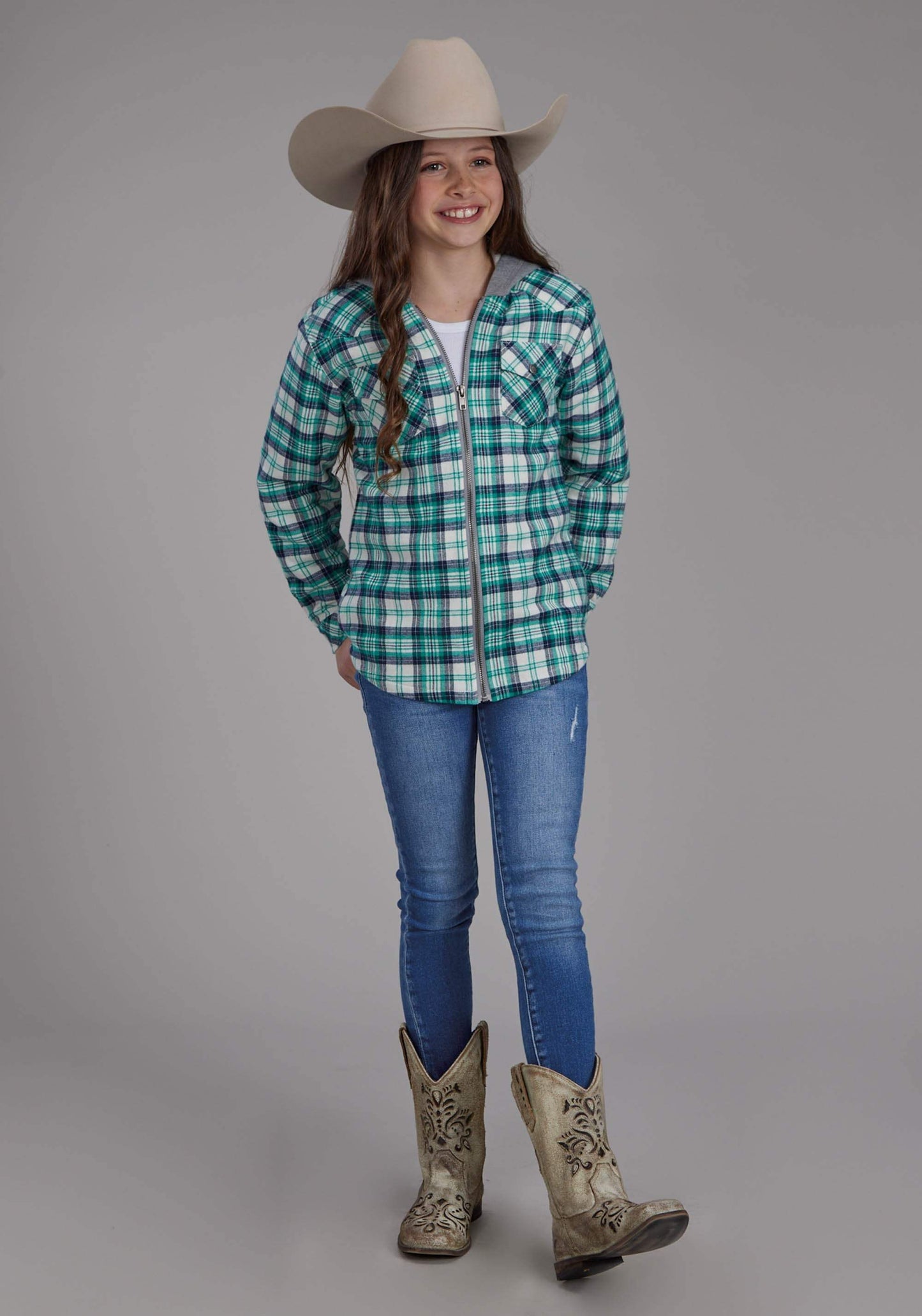 Roper Girls Thermal Lined Flannel Shirt Snap Jacket - Roper - Flyclothing LLC