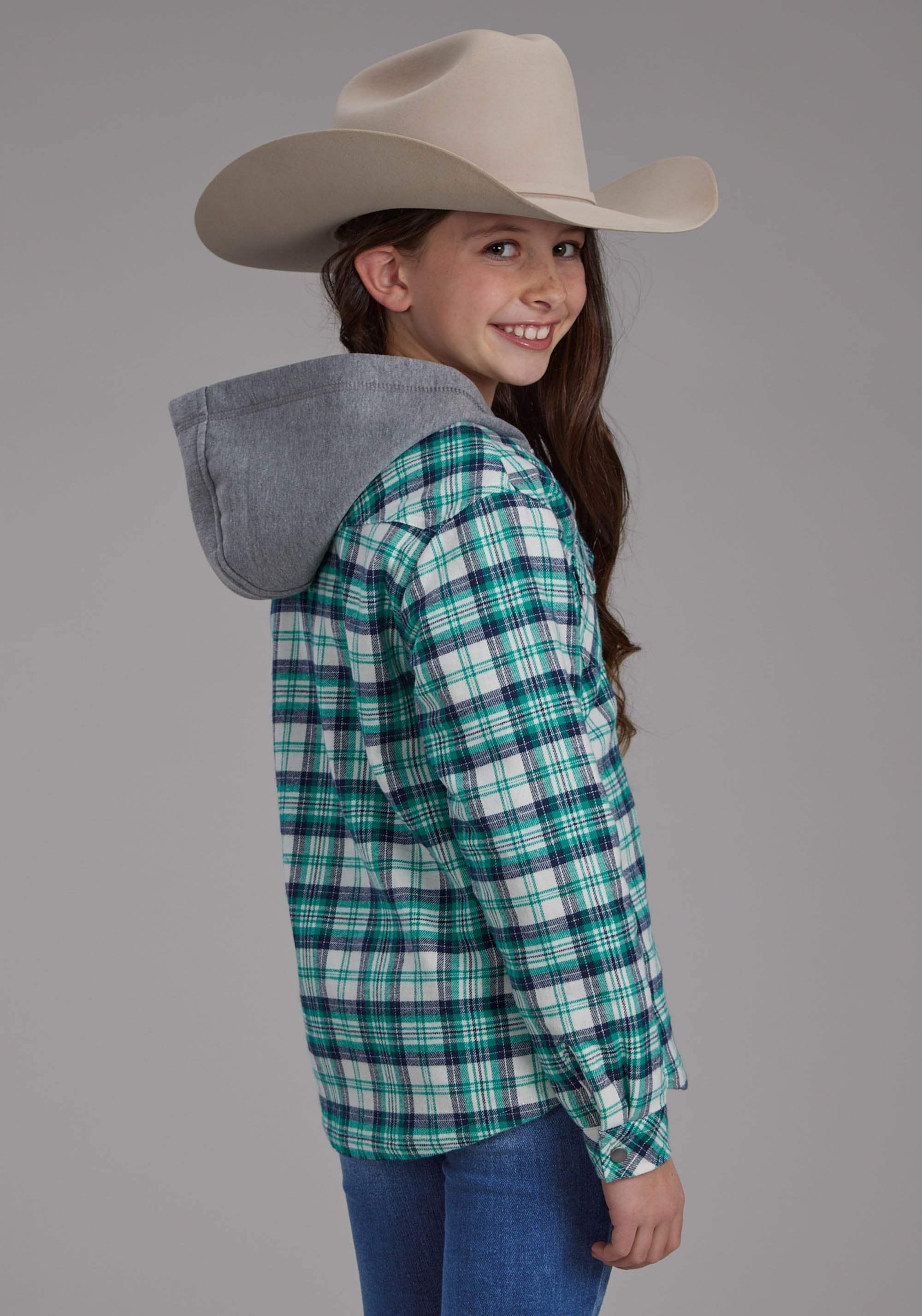 Roper Girls Thermal Lined Flannel Shirt Snap Jacket - Roper - Flyclothing LLC