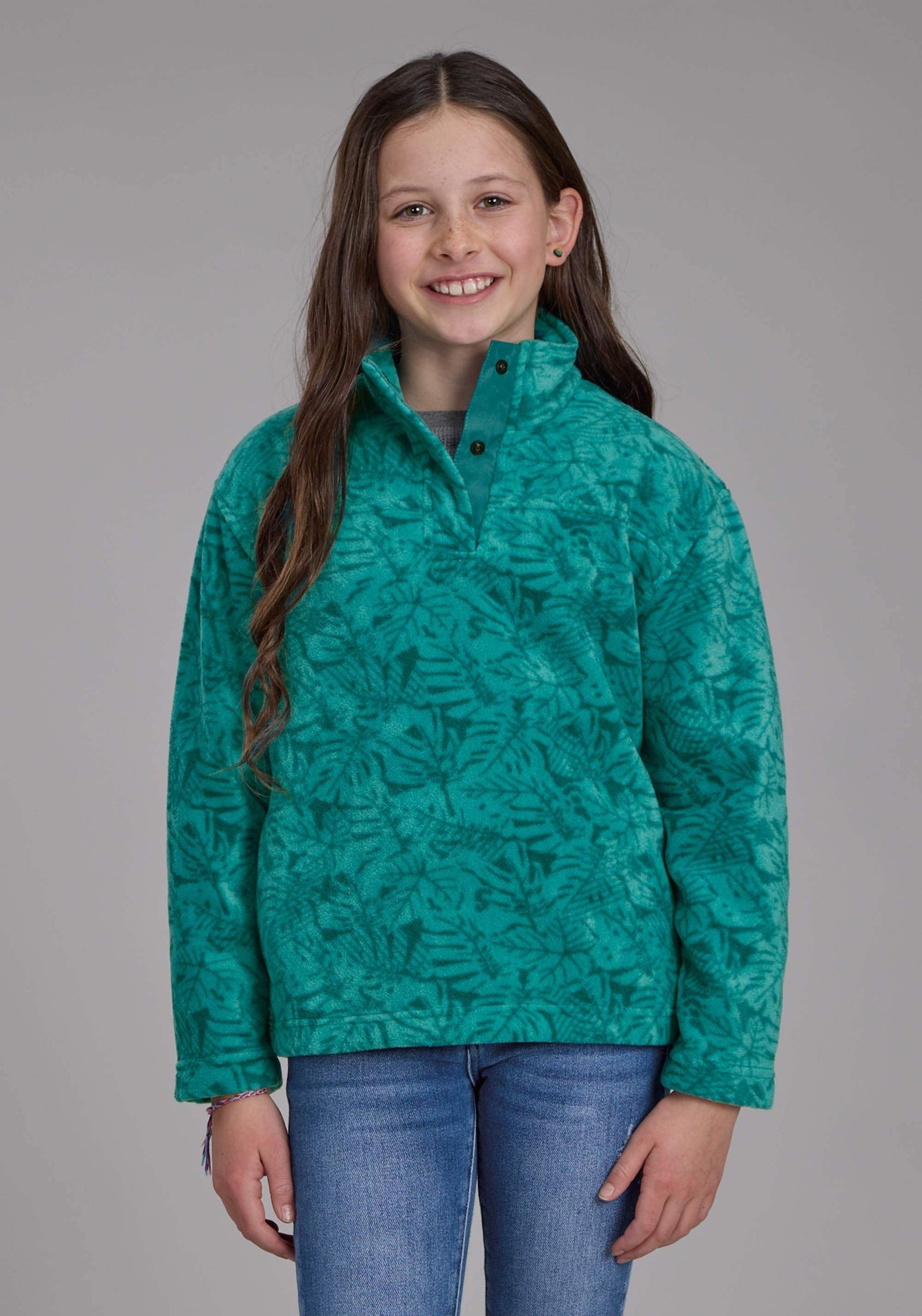 Roper Girls Jade Tropical Print Fleece Snap Jacket - Roper - Flyclothing LLC