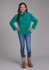 Roper Girls Jade Tropical Print Fleece Snap Jacket - Roper - Flyclothing LLC