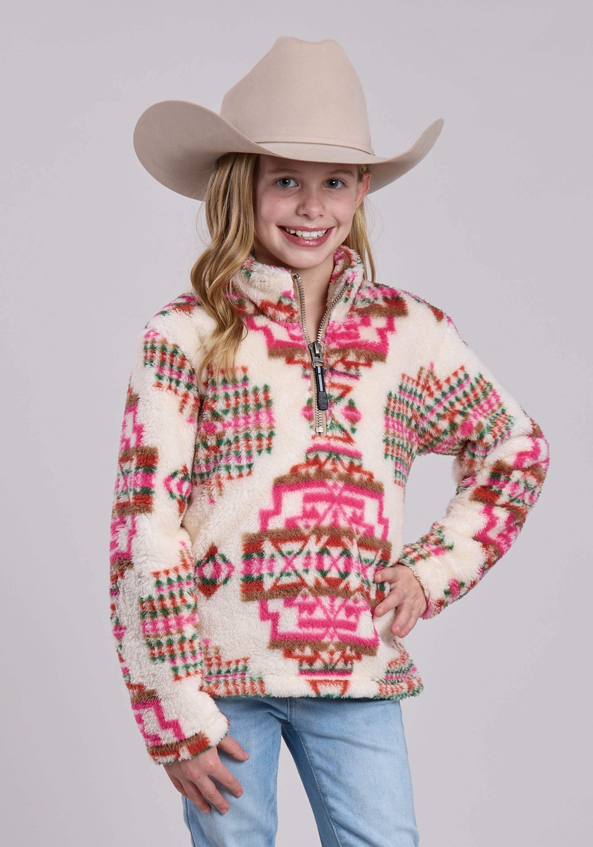 Roper Girls Jacket Zipper 1/4 Zip Polar Fleece Pullover Western Jacket - Roper - Flyclothing LLC