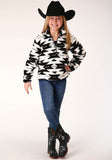 Roper Girls Womens  Polar Fleece  Black White Aztec Polar Fleece Pullover - Roper