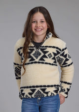 Roper Girls Black Cream Aztec Stripe Snap Jacket - Roper - Flyclothing LLC