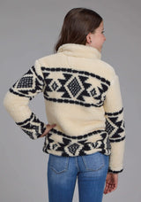 Roper Girls Black Cream Aztec Stripe Snap Jacket - Roper - Flyclothing LLC