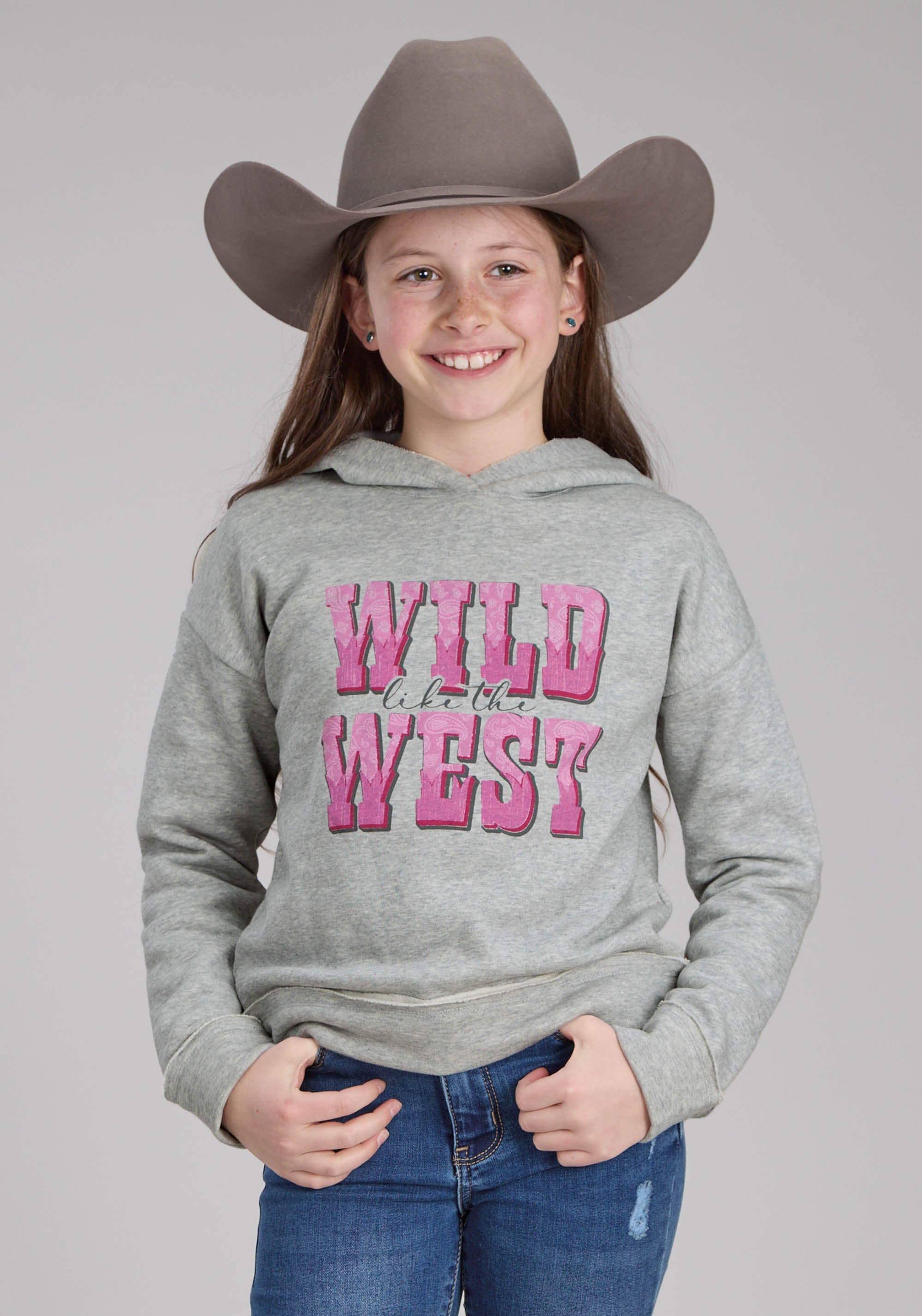 Roper Girls Cotton Fleece Hooded Sweatshirt Pullover Jacket