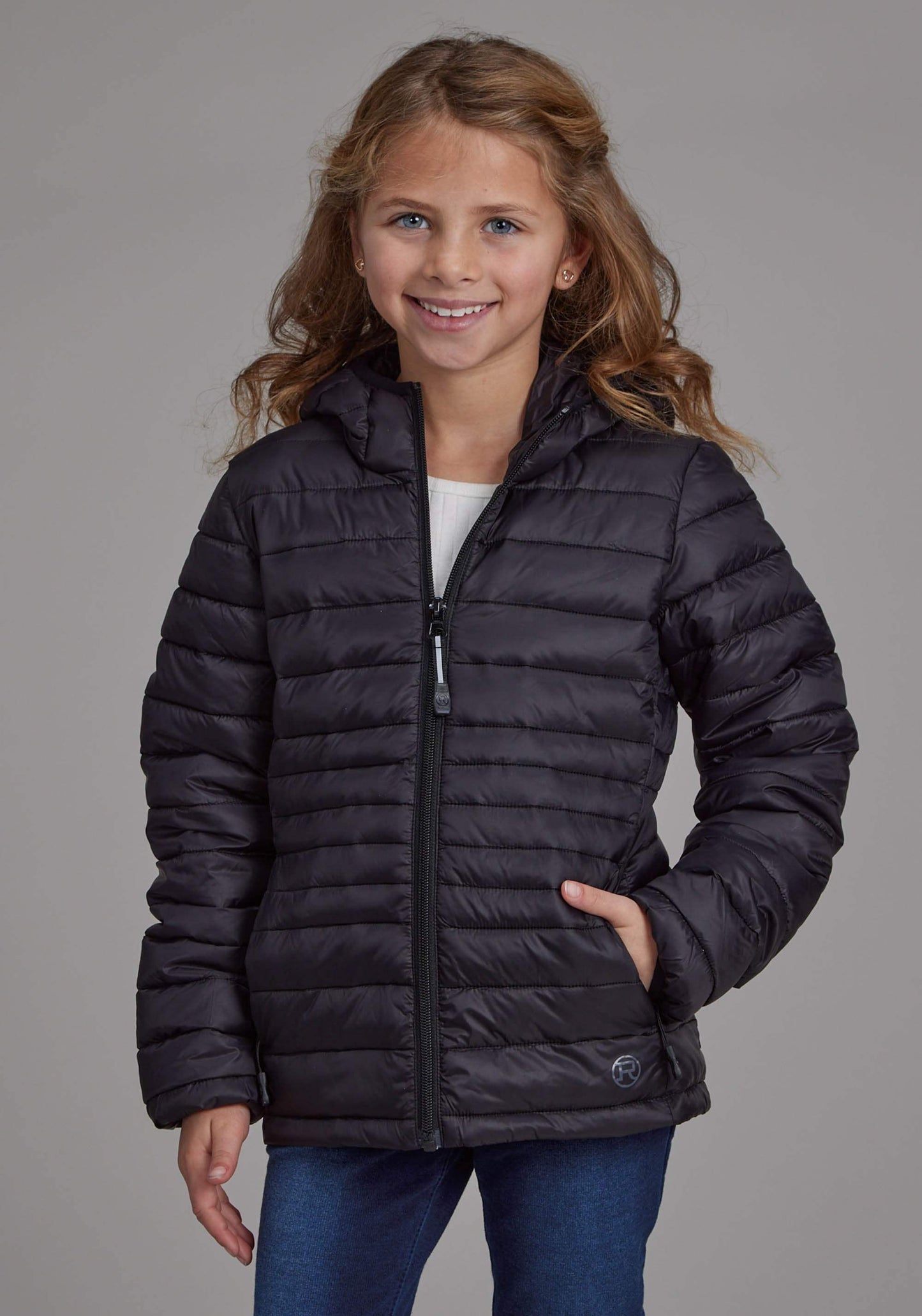 Roper Girls Black Nylon Hooded Coat Zipper Jacket - Roper - Flyclothing LLC