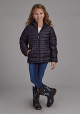 Roper Girls Black Nylon Hooded Coat Zipper Jacket - Roper - Flyclothing LLC