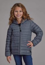 Roper Girls Silver Blue Hooded Coat Zipper Jacket - Roper - Flyclothing LLC