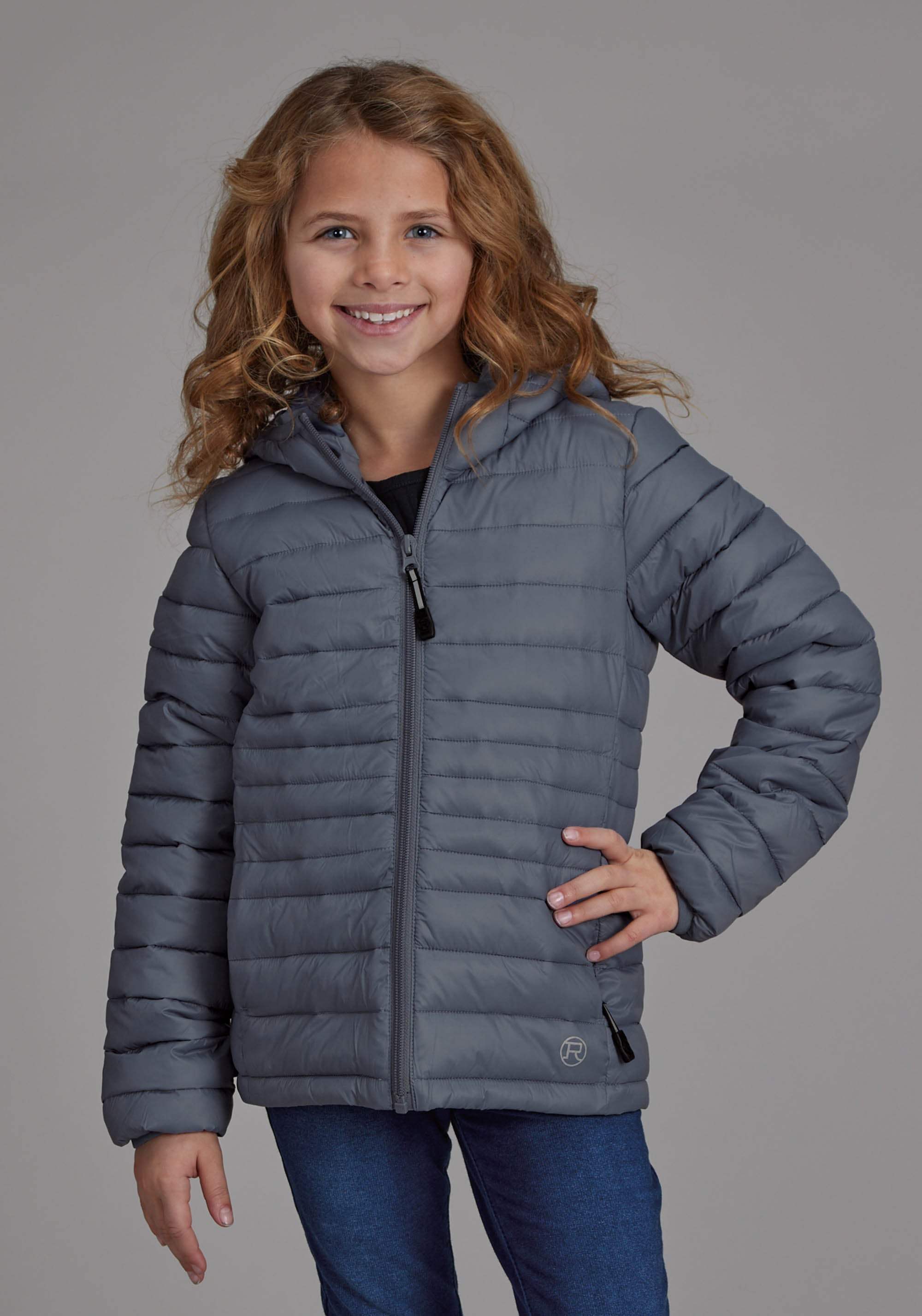 Roper Girls Silver Blue Hooded Coat Zipper Jacket - Roper - Flyclothing LLC