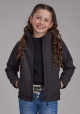 Roper Girls Charcoal Heather With Black Fleece Zipper Jacket - Roper - Flyclothing LLC