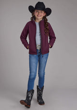 Roper Girls Wine Heather With Gray Fleece Zipper Jacket - Roper - Flyclothing LLC