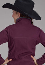 Roper Girls Wine Heather With Gray Fleece Zipper Jacket - Roper - Flyclothing LLC