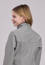 Roper Girls Jacket Zipper Cream Grey Stripe Western Jacket