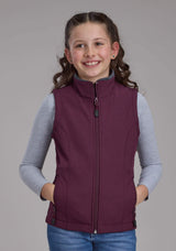 Roper Girls Wine Heather With Gray Fleece Zipper Vest - Roper - Flyclothing LLC