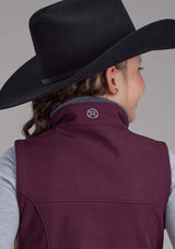 Roper Girls Wine Heather With Gray Fleece Zipper Vest - Roper - Flyclothing LLC