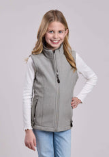 Roper Girls Vest Zipper Cream Grey Stripe Western Vest - Roper - Flyclothing LLC