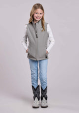 Roper Girls Vest Zipper Cream Grey Stripe Western Vest - Roper - Flyclothing LLC
