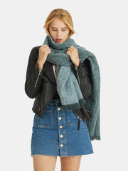 Raw Hem Heathered Polyester Scarf - Trendsi