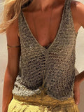 Crochet V-Neck Tank - Trendsi - Flyclothing LLC