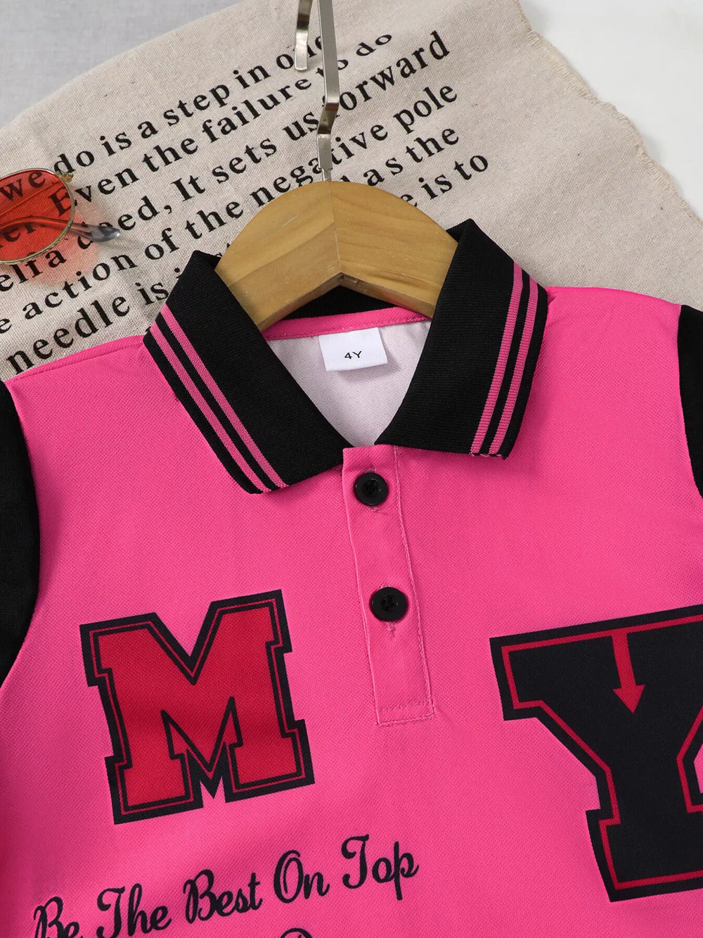 Children's Letter Graphic Polo Shirt & Shorts Set - Trendsi - Flyclothing LLC