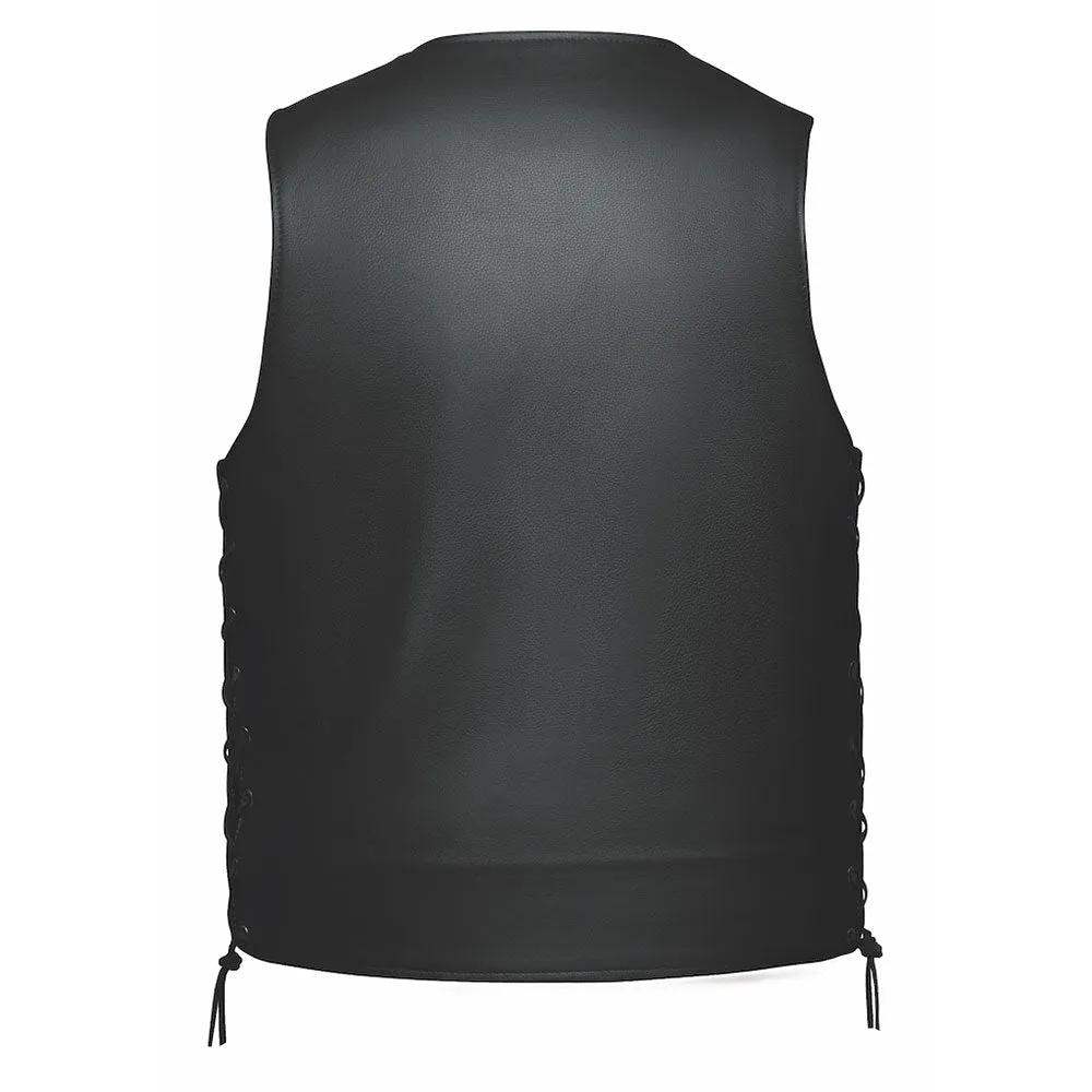 Rancher - Men's Ultra Leather Motorcycle Vest - Unik Just for Bikers - Flyclothing LLC