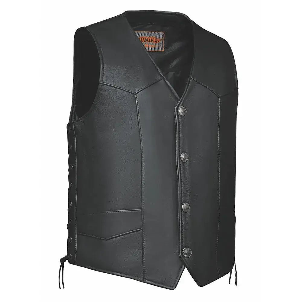 Rancher - Men's Ultra Leather Motorcycle Vest - Unik Just for Bikers - Flyclothing LLC
