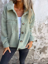Full Size Single-Breasted Sherpa Shacket Plus Size - Trendsi - Flyclothing LLC
