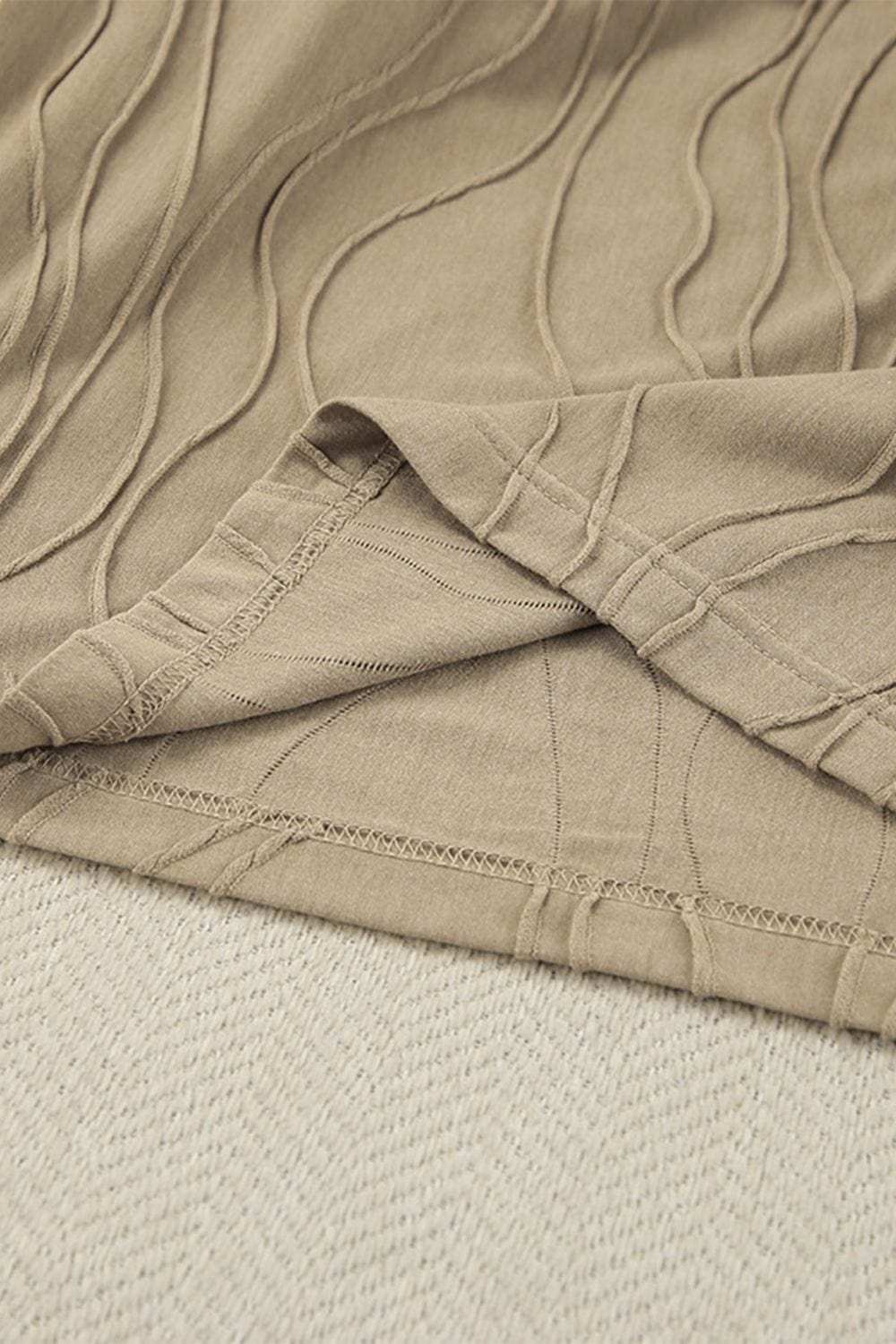 Texture Dropped Shoulder Long Sleeve Top and Pants Set - Trendsi - Flyclothing LLC