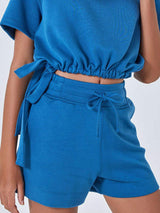 Drawstring Solid Color Shorts with Pockets - Trendsi - Flyclothing LLC