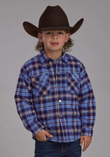 Roper Boys Sherpa Lined Flannel Shirt Snap Jacket - Roper - Flyclothing LLC