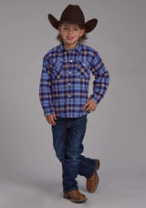 Roper Boys Sherpa Lined Flannel Shirt Snap Jacket - Roper - Flyclothing LLC