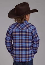 Roper Boys Sherpa Lined Flannel Shirt Snap Jacket - Roper - Flyclothing LLC