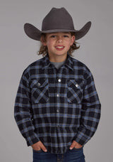 Roper Boys Sherpa Lined Flannel Shirt Snap Jacket - Roper - Flyclothing LLC