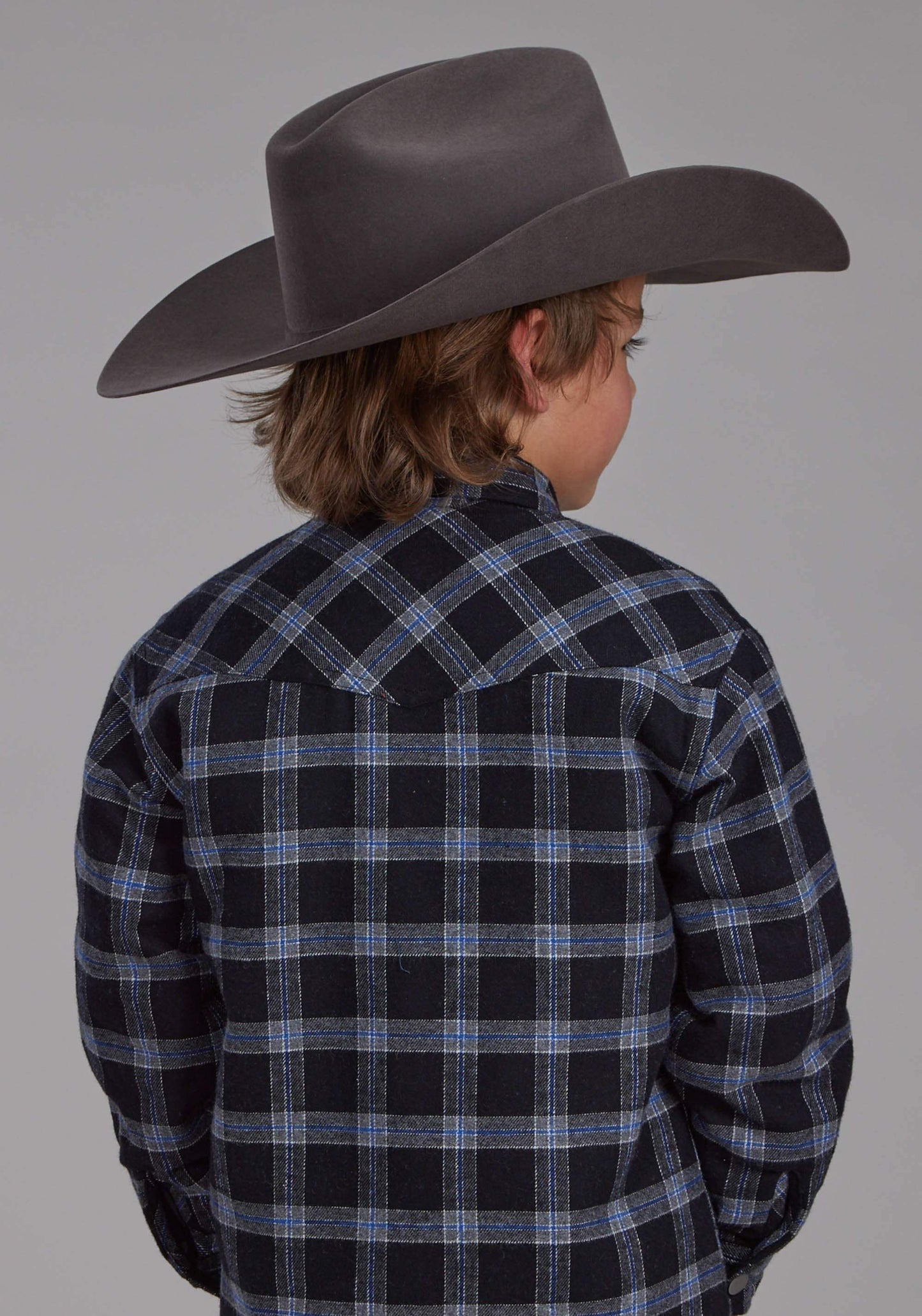 Roper Boys Sherpa Lined Flannel Shirt Snap Jacket - Roper - Flyclothing LLC