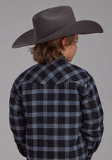Roper Boys Sherpa Lined Flannel Shirt Snap Jacket - Roper - Flyclothing LLC