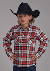 Roper Boys Sherpa Lined Flannel Shirt Snap Jacket - Roper - Flyclothing LLC